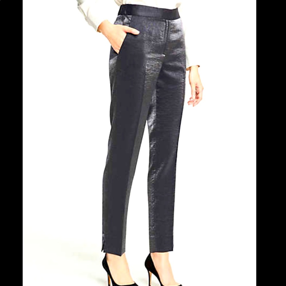 Ann Taylor shimmer ankle pants, silver, size 6, 8